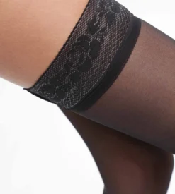 Bas femme en voile transparent Noir Dim Up Beauty