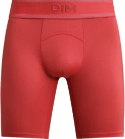Boxer de sport long homme en microfibre et mesh Rouge Alerte Dim Move