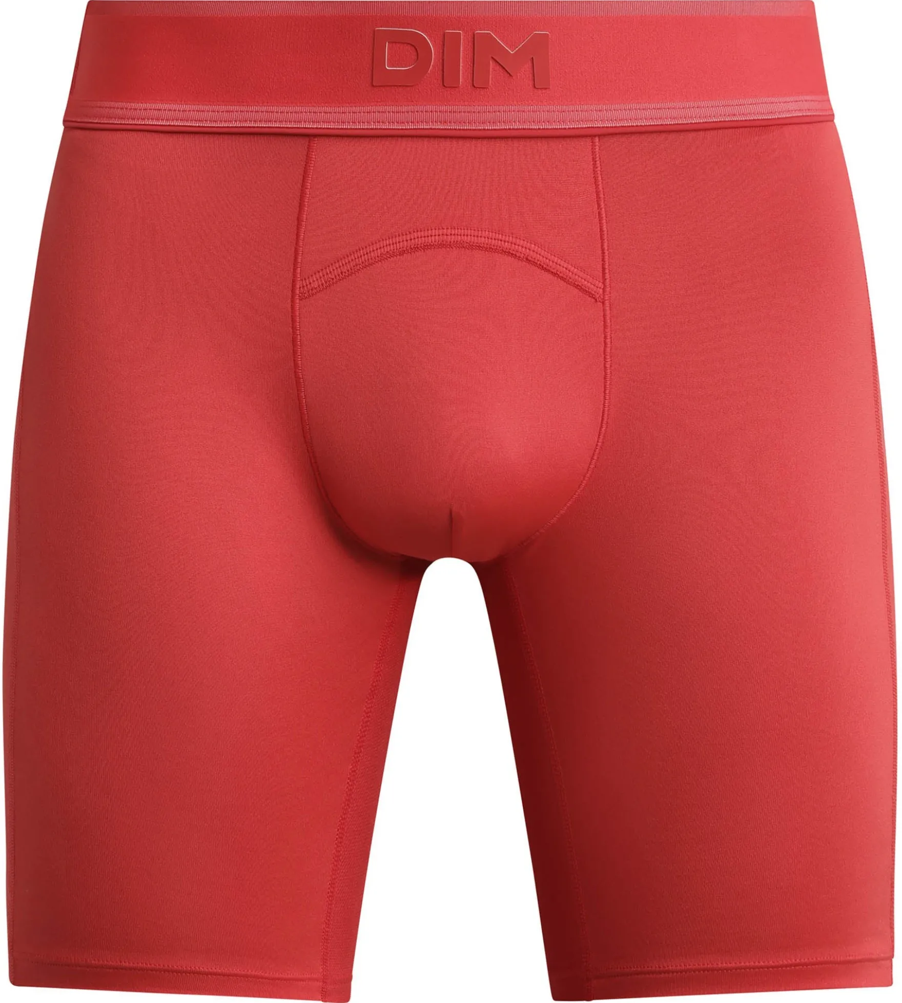 Boxer de sport long homme en microfibre et mesh Rouge Alerte Dim Move
