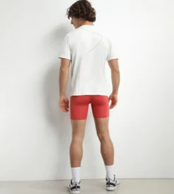 Boxer de sport long homme en microfibre et mesh Rouge Alerte Dim Move
