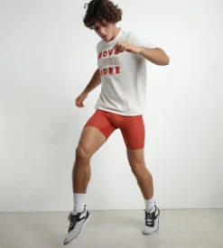 Boxer de sport long homme en microfibre et mesh Rouge Alerte Dim Move