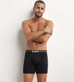 Boxer homme en coton modal à coutures plates Noir Dim Icons Essentiel