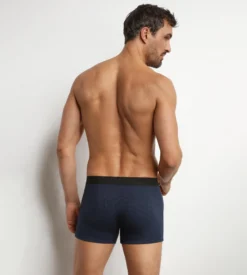 Boxer homme en coton modal côtelé Bleu Minuit Dim Élégant