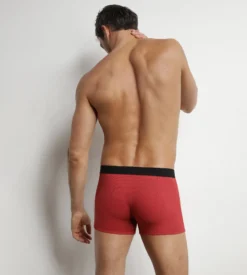 Boxer homme en coton modal côtelé Rouge Dim Élégant