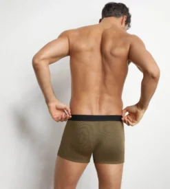 Boxer homme en coton modal côtelé Vert Olive Dim Élégant