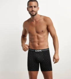 Boxer homme en coton modal à motif logomania Noir Dim Icons Essentiel