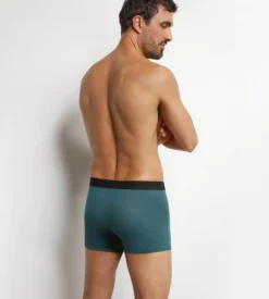 Boxer homme en coton modal piqué Bleu Méditerranée Dim Smart