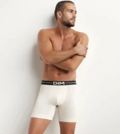 Boxer homme en microfibre à coutures plates Beige Dim Icons Essentiel