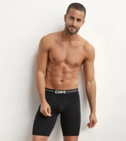 Boxer long homme en coton modal Noir Dim Icons Essentiel