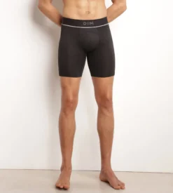Boxer long homme en microfibre et mesh Noir Dim Move