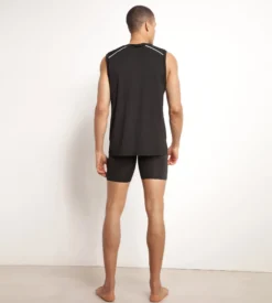Boxer long homme en microfibre et mesh Noir Dim Move