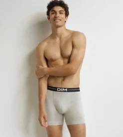 Boxer long homme Gris Chiné Dim Icons