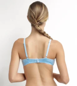 Bralette sans armature en dentelle florale Bleu Chemise Daily Dentelle