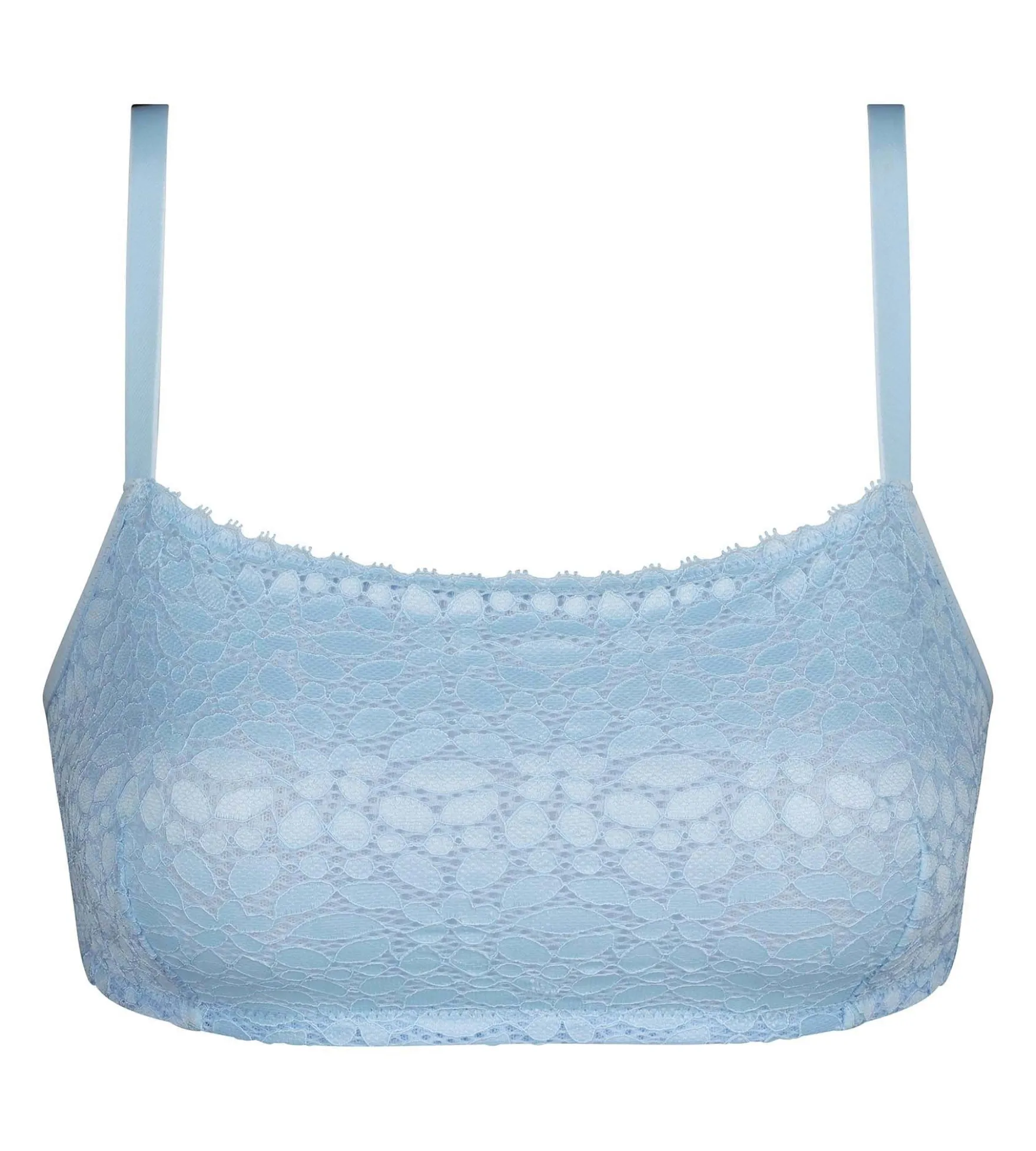 Bralette sans armature en dentelle florale Bleu Chemise Daily Dentelle