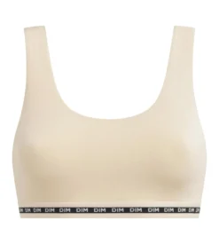 Brassière crop top Beige sans armature en modal polyamide Dim Icons Seamless