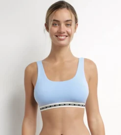 Brassière femme en coton modal Bleu Azur Dim Icons Essentiel