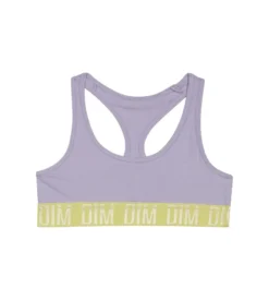 Brassière fille coton stretch Lila et bande de maintien Anis Dim Sport