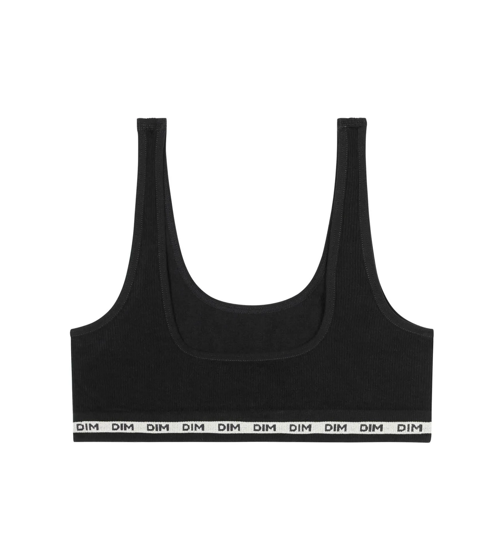 Brassière fille en tissu côtelé Noir Dim Icons