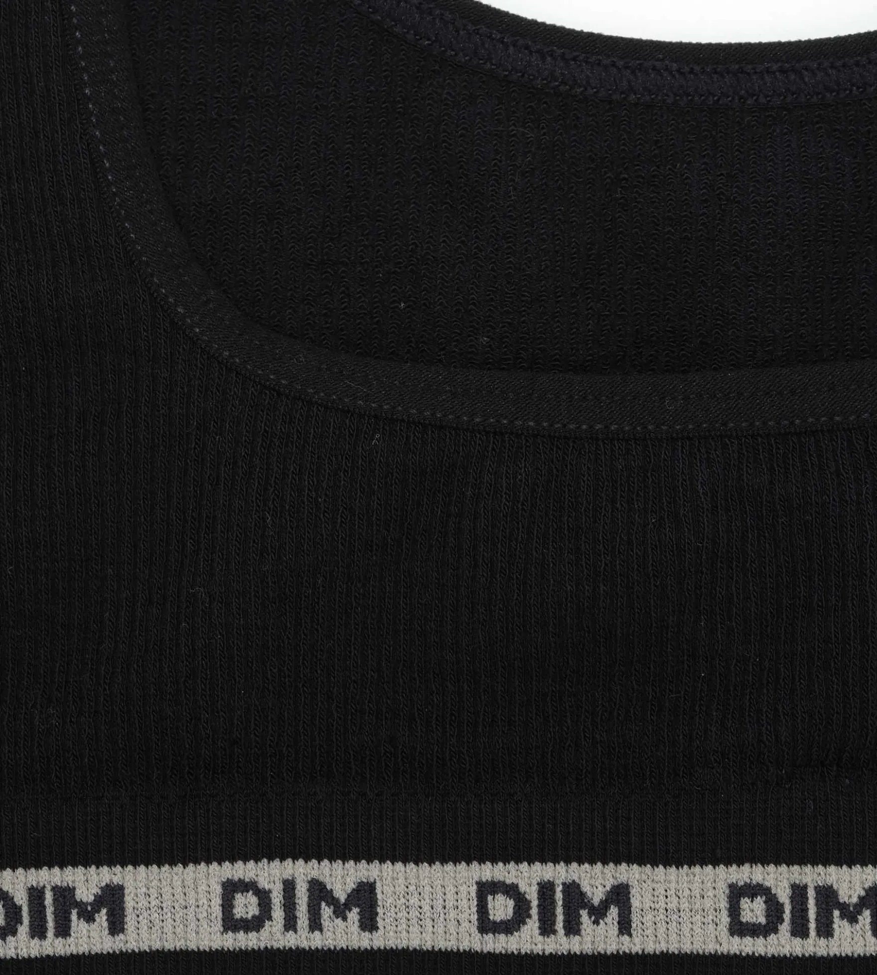 Brassière fille en tissu côtelé Noir Dim Icons