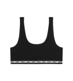 Brassière fille en tissu côtelé Noir Dim Icons