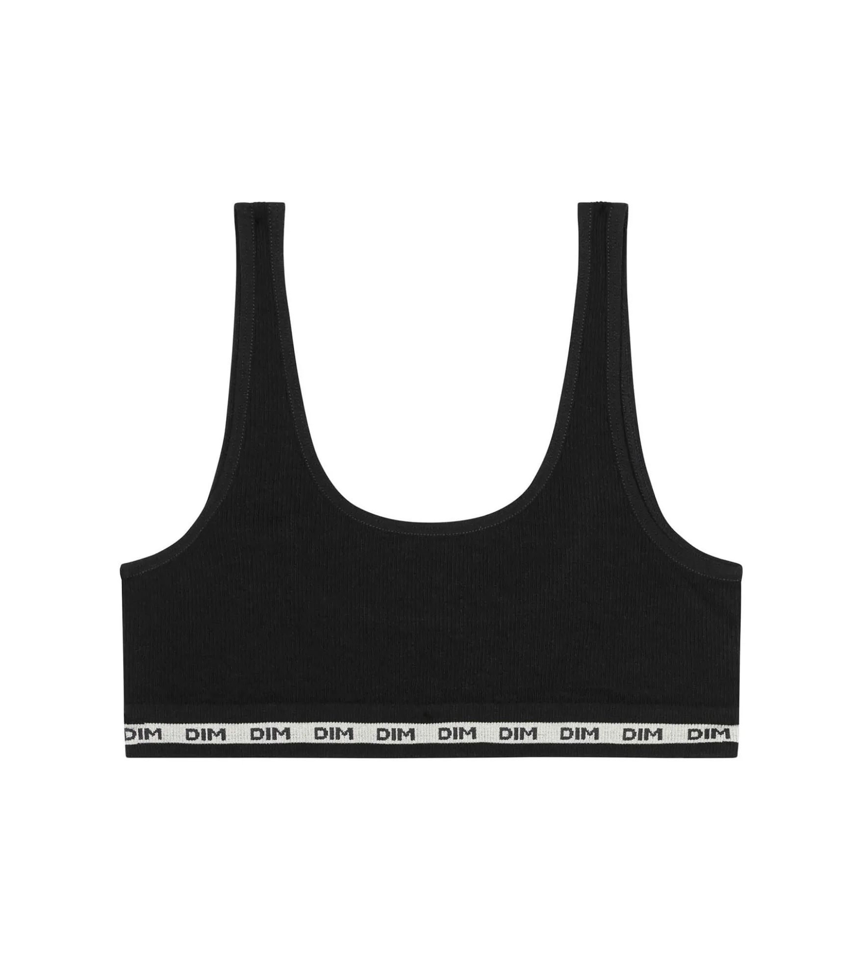 Brassière fille en tissu côtelé Noir Dim Icons