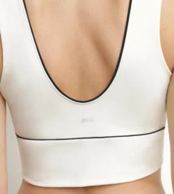 Brassière longue en microfibre sculptante Écru Dim Move