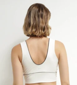 Brassière longue en microfibre sculptante Écru Dim Move