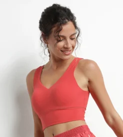 Brassière longue en microfibre sculptante Rouge Dim Move