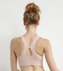Brassière sans coutures rose amande chiné Dim Sport