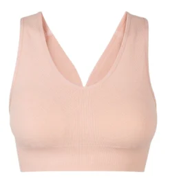 Brassière sans coutures rose amande chiné Dim Sport