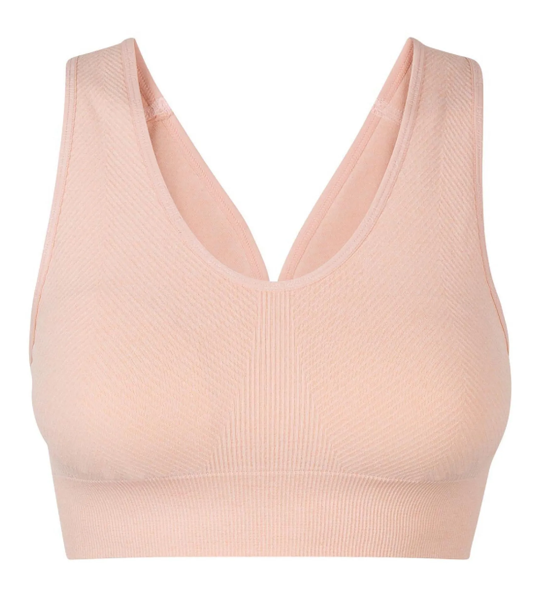 Brassière sans coutures rose amande chiné Dim Sport