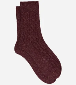 Chaussettes côtelées rouge intense La Mode
