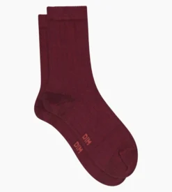 Chaussettes femme côtelées en coton satiné Dahlia Dim Mode