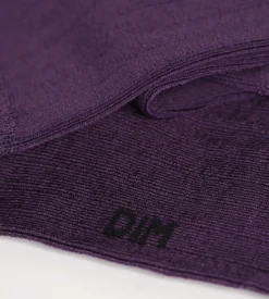 Chaussettes femme côtelées en coton satiné Violet Dim Mode