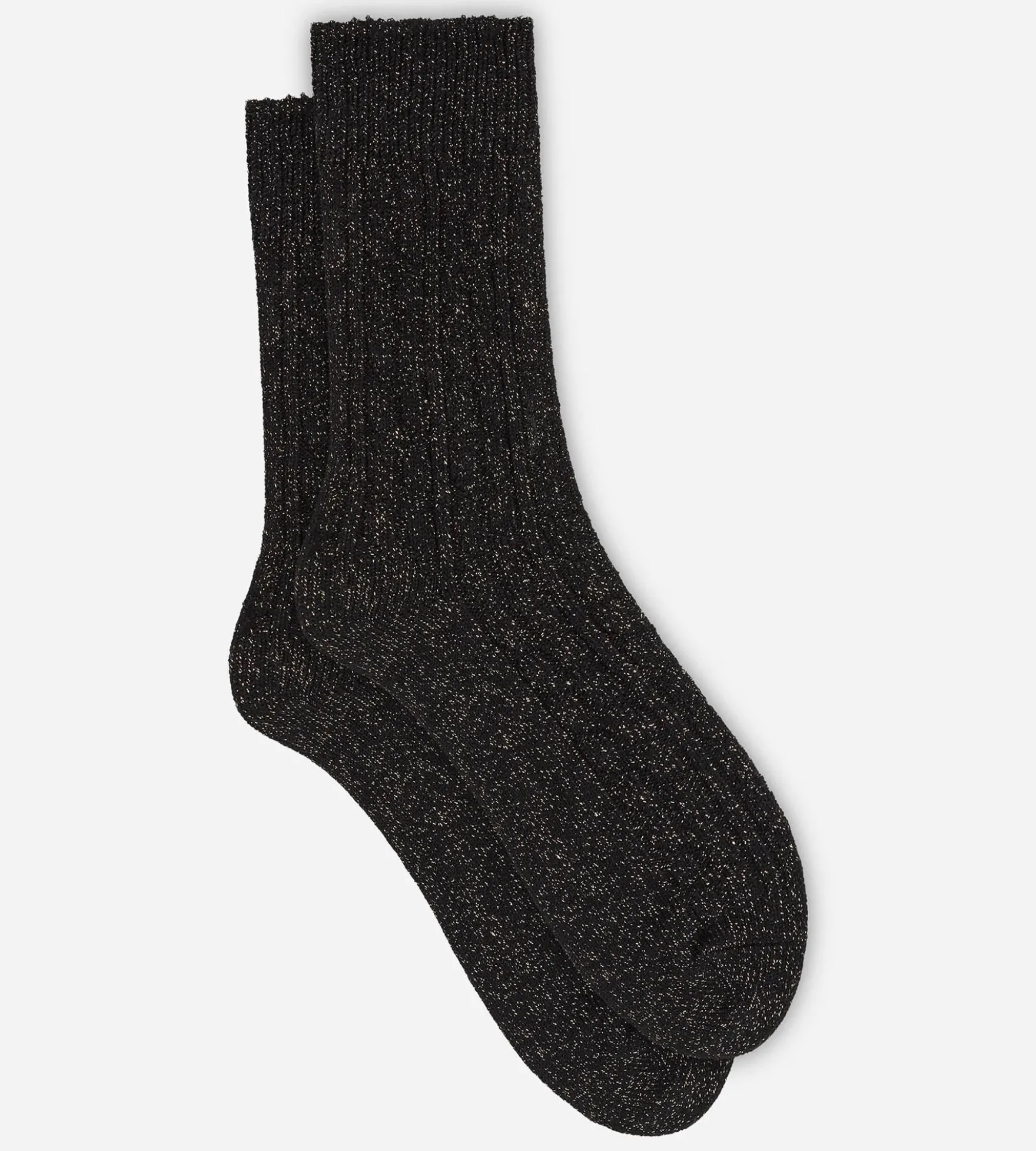 Chaussettes femme côtelées noir La Mode