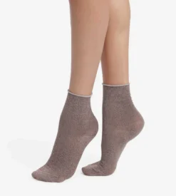 Chaussettes femme en lurex Marron Dim Mode