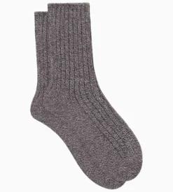Chaussettes femme en maille côtelée unie Gris Chiné Dim Bambou