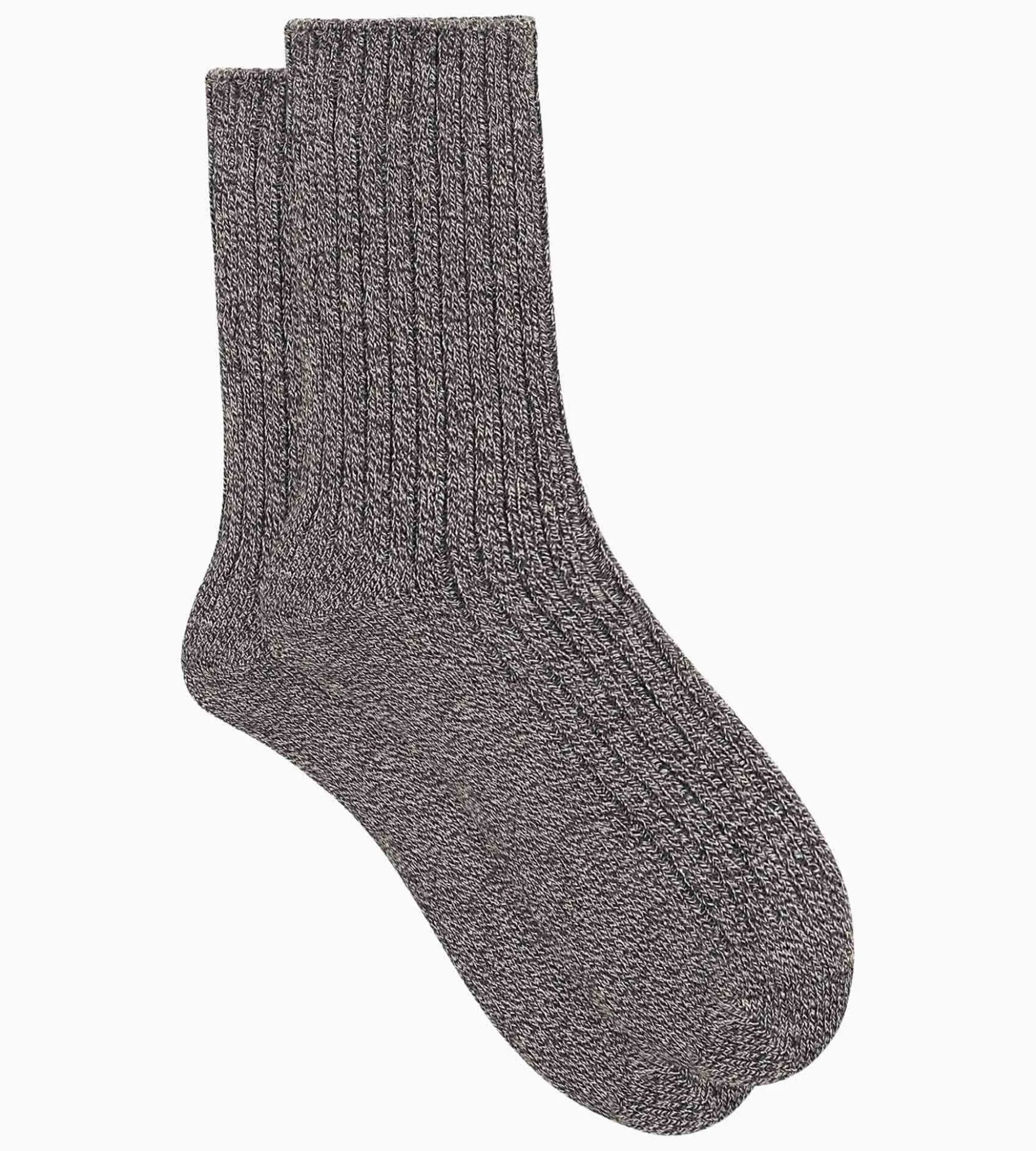 Chaussettes femme en maille côtelée unie Gris Chiné Dim Bambou