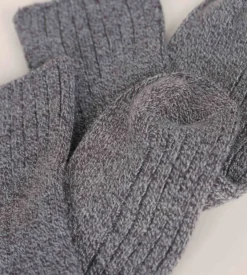 Chaussettes femme en maille côtelée unie Gris Chiné Dim Bambou