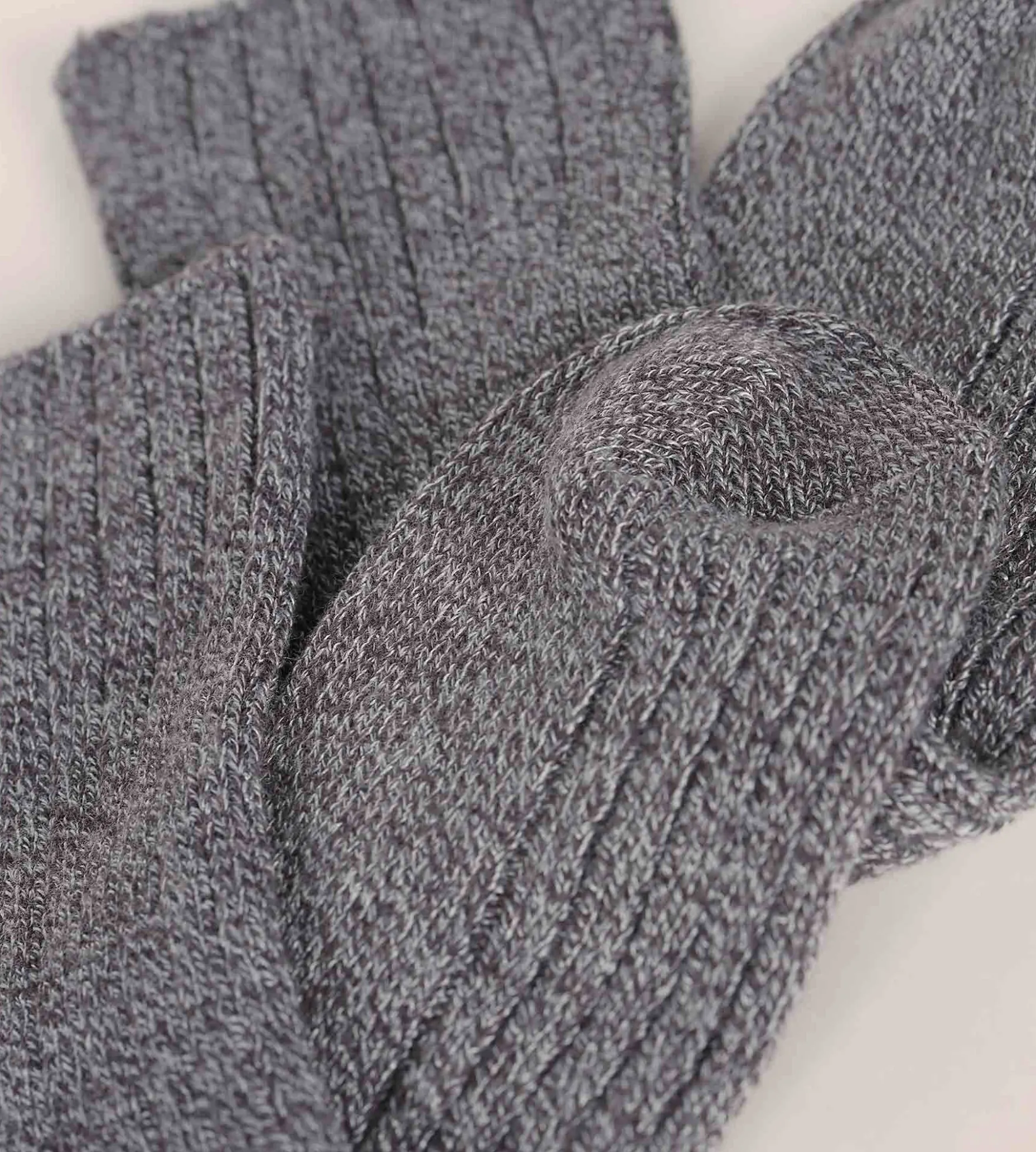 Chaussettes femme en maille côtelée unie Gris Chiné Dim Bambou
