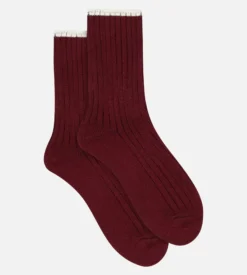Chaussettes femme Figue côtelées Bambou