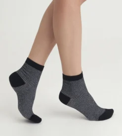 Chaussettes femme noir et Lurex argent Dim Mode