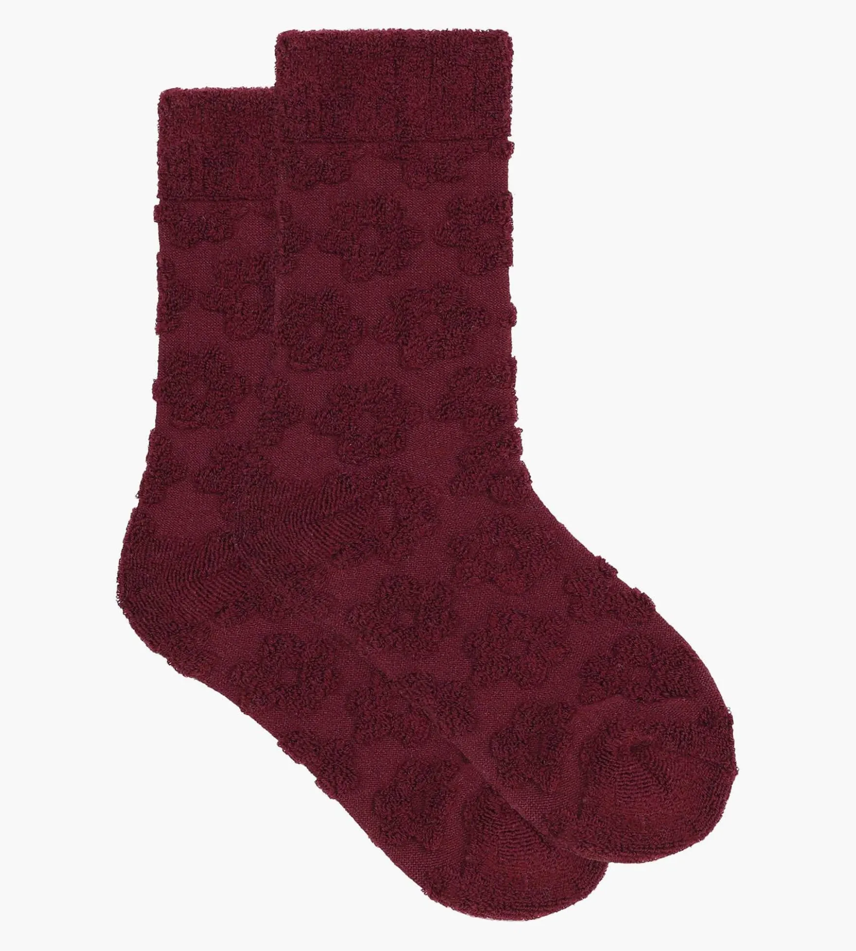 Chaussettes femme éponge figue à fleurs Dim Mode