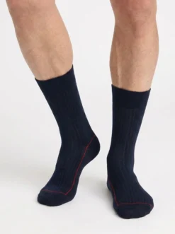 Chaussettes homme coton bleu marine La Mode Côtelée
