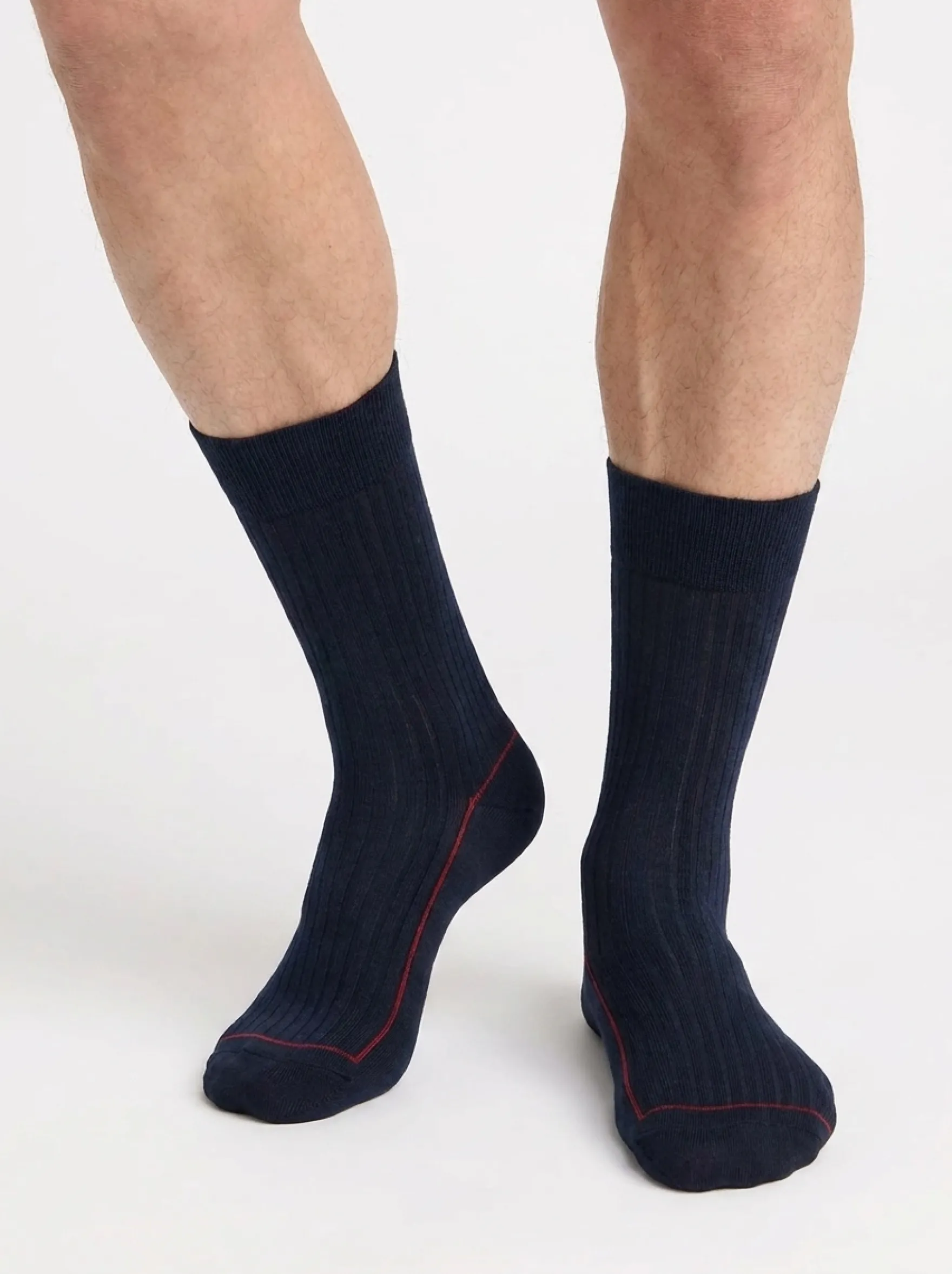 Chaussettes homme coton bleu marine La Mode Côtelée
