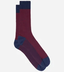 Chaussettes homme coton rouge grenat La Mode