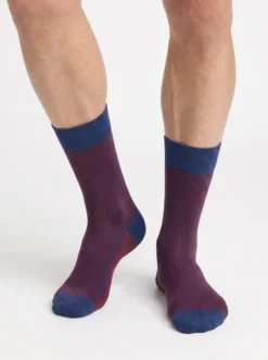 Chaussettes homme coton rouge grenat La Mode