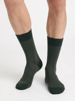 Chaussettes homme coton vert écossais La Mode