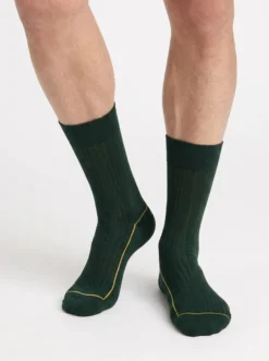 Chaussettes homme coton vert olive La Mode Côtelée