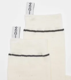 Chaussettes unisexes en coton modal côtelé Crème Dim Icons